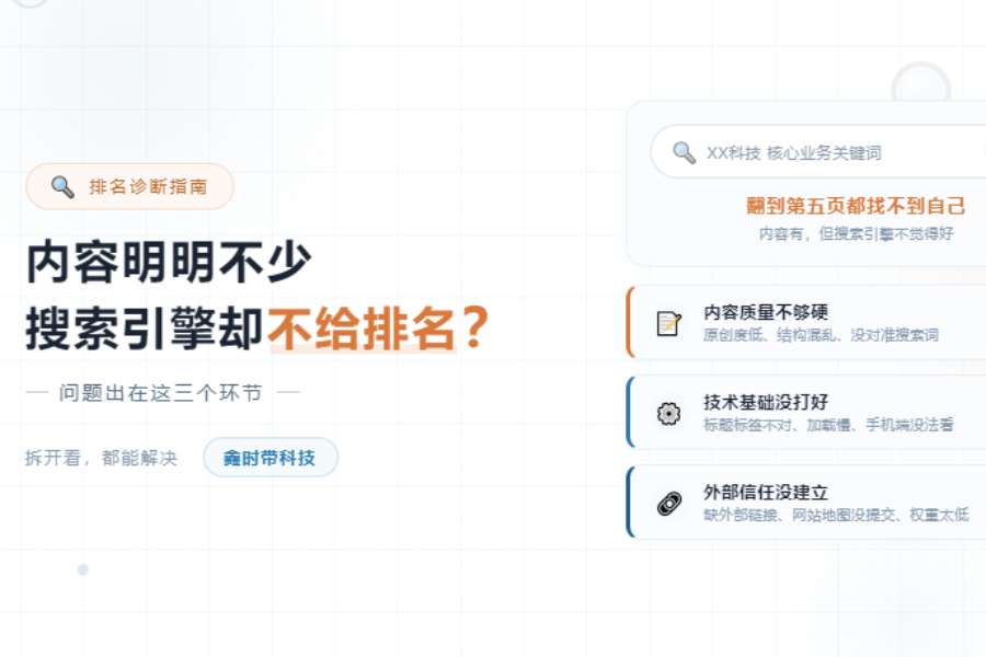 网站内容不少但是搜索引擎不给排名
