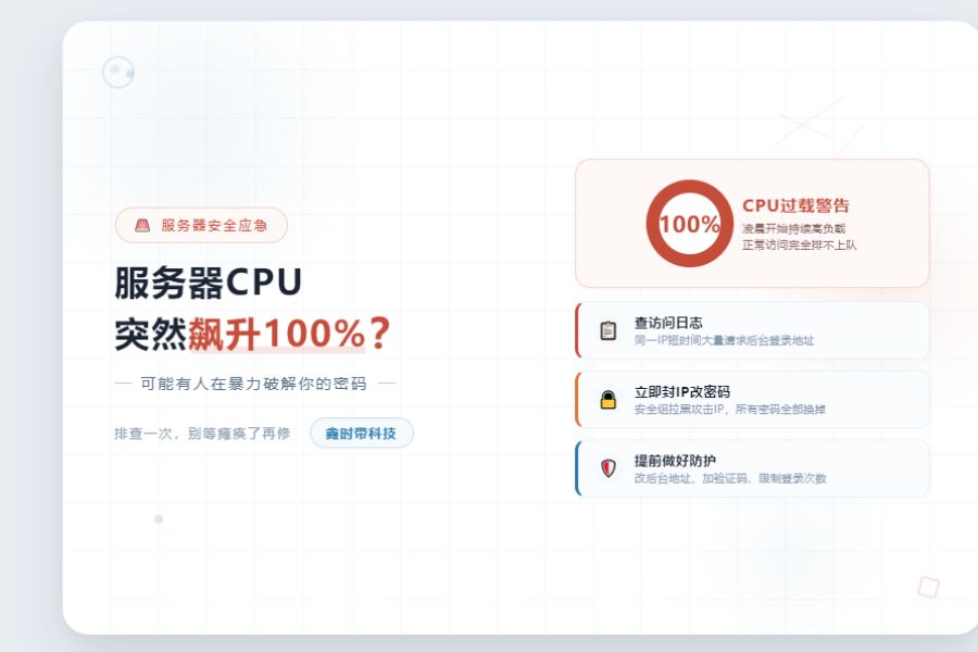 网站服务器CPU突然飙升到百分之百