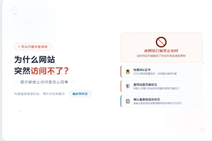 网站突然访问不了、网站被禁止访问