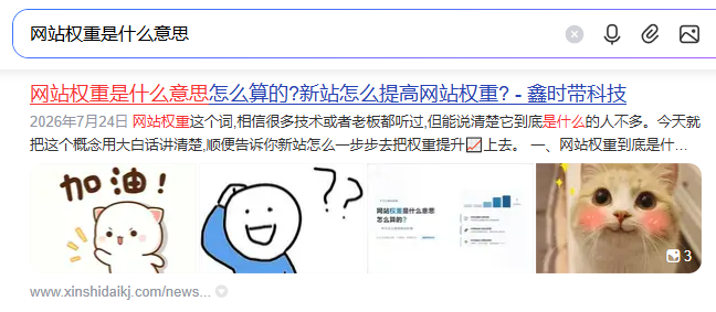 网站内容相关性示例