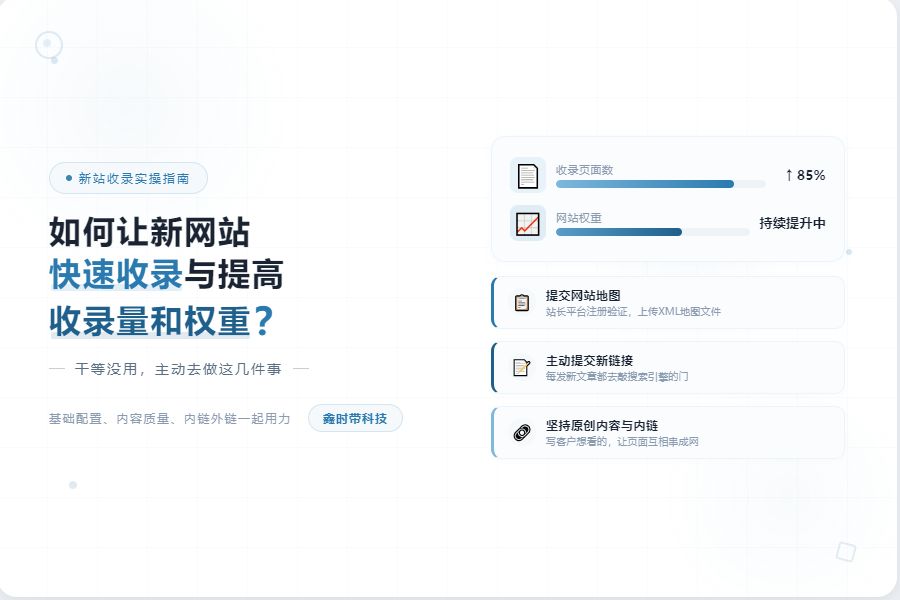 如何让新网站快速收录、新站提高收录量和权重技巧