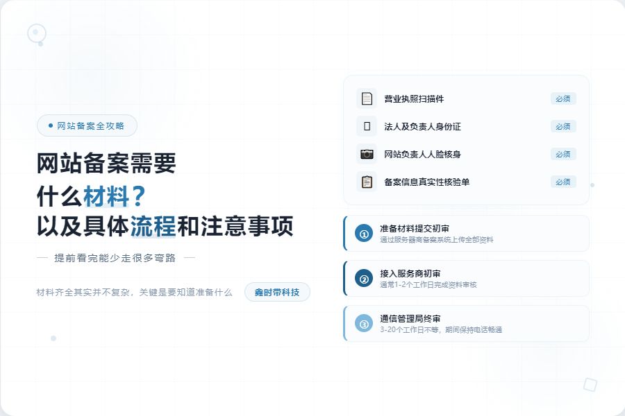 网站备案需要什么材料、网站备案具体流程、网站备案注意事项、