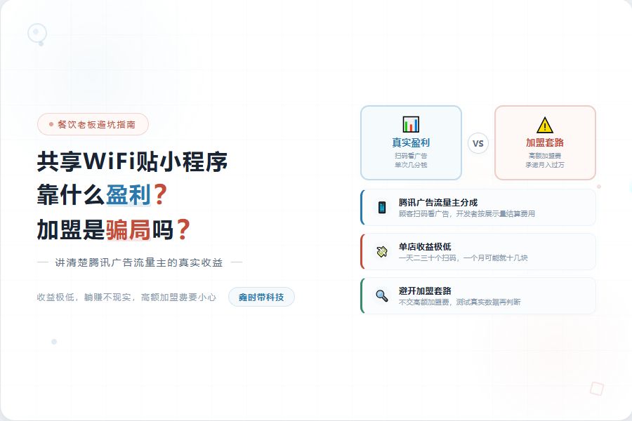 共享WiFi贴是骗局吗、共享WiFi贴靠什么盈利